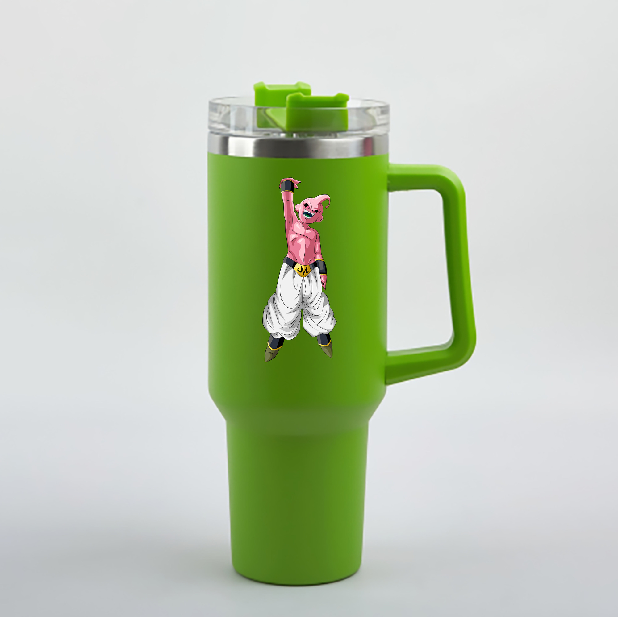 （画像用） ドラゴンボール 魔人ブウ DRAGON BALL Majin Buu 1200mL車用タンブラー - クリスタルステッカー（プラスチックストロー付き）